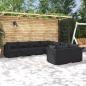 Preview: ARDEBO.de - 8-tlg. Garten-Lounge-Set mit Kissen Poly Rattan Schwarz