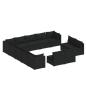 Preview: 13-tlg. Garten-Lounge-Set mit Kissen Schwarz Poly Rattan