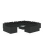 Preview: 13-tlg. Garten-Lounge-Set mit Kissen Schwarz Poly Rattan