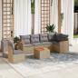 Preview: ARDEBO.de - 7-tlg. Garten-Sofagarnitur mit Kissen Beige Poly Rattan