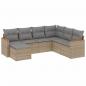 Preview: 7-tlg. Garten-Sofagarnitur mit Kissen Beige Poly Rattan