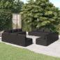 Preview: ARDEBO.de - 12-tlg. Garten-Lounge-Set mit Kissen Poly Rattan Schwarz