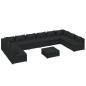 Preview: 11-tlg. Garten-Lounge-Set mit Kissen Poly Rattan Schwarz