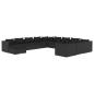 Preview: 12-tlg. Garten-Lounge-Set mit Kissen Poly Rattan Schwarz