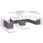 Preview: 11-tlg. Garten-Sofagarnitur mit Kissen Schwarz Poly Rattan