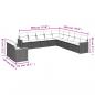 Preview: 11-tlg. Garten-Sofagarnitur mit Kissen Grau Poly Rattan