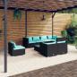 Preview: ARDEBO.de - 9-tlg. Garten-Lounge-Set mit Kissen Poly Rattan Schwarz