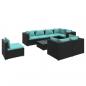 Preview: 9-tlg. Garten-Lounge-Set mit Kissen Poly Rattan Schwarz