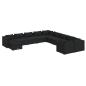 Preview: 11-tlg. Garten-Lounge-Set mit Kissen Poly Rattan Schwarz