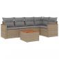 Preview: 6-tlg. Garten-Sofagarnitur mit Kissen Beige Poly Rattan