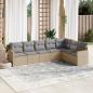 Preview: ARDEBO.de - 7-tlg. Garten-Sofagarnitur mit Kissen Beige Poly Rattan