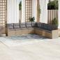 Preview: ARDEBO.de - 9-tlg. Garten-Sofagarnitur mit Kissen Beige Poly Rattan