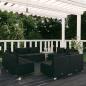 Preview: ARDEBO.de - 8-tlg. Garten-Lounge-Set mit Kissen Poly Rattan Schwarz