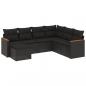 Preview: 7-tlg. Garten-Sofagarnitur mit Kissen Schwarz Poly Rattan