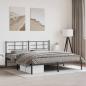Preview: Bettgestell mit Kopfteil Metall Schwarz 180x200 cm