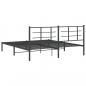 Preview: Bettgestell mit Kopfteil Metall Schwarz 180x200 cm