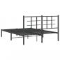 Preview: Bettgestell mit Kopfteil Metall Schwarz 140x200 cm