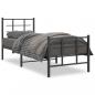 Preview: ARDEBO.de - Bettgestell mit Kopf- und Fußteil Metall Schwarz 75x190 cm