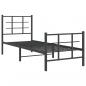 Preview: Bettgestell mit Kopf- und Fußteil Metall Schwarz 75x190 cm