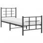 Preview: Bettgestell mit Kopf- und Fußteil Metall Schwarz 75x190 cm