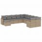 Preview: 11-tlg. Garten-Sofagarnitur mit Kissen Beige Poly Rattan