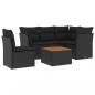 Preview: 6-tlg. Garten-Sofagarnitur mit Kissen Schwarz Poly Rattan
