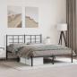 Preview: Bettgestell mit Kopfteil Metall Schwarz 160x200 cm