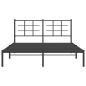 Preview: Bettgestell mit Kopfteil Metall Schwarz 160x200 cm
