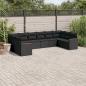 Preview: ARDEBO.de - 10-tlg. Garten-Sofagarnitur mit Kissen Schwarz Poly Rattan