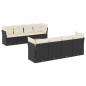 Preview: 9-tlg. Garten-Sofagarnitur mit Kissen Schwarz Poly Rattan