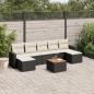 Preview: ARDEBO.de - 8-tlg. Garten-Sofagarnitur mit Kissen Schwarz Poly Rattan