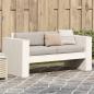 Preview: ARDEBO.de - Gartensofa 2-Sitzer Weiß 134x60x62 cm Massivholz Kiefer