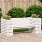 Preview: ARDEBO.de - Gartenbank mit Pflanzkübeln Weiß 167,5x60x65 cm Kiefernholz