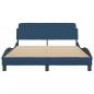 Preview: Bettgestell mit Kopfteil Blau 120x200 cm Stoff