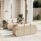 Preview: ARDEBO.de - 6-tlg. Garten-Sofagarnitur mit Kissen Beige Poly Rattan