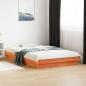 Preview: Massivholzbett mit LED-Beleuchtung Wachsbraun 135x190 cm Kiefer