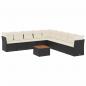 Preview: 10-tlg. Garten-Sofagarnitur mit Kissen Schwarz Poly Rattan