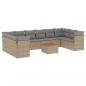Preview: 11-tlg. Garten-Sofagarnitur mit Kissen Beige Poly Rattan
