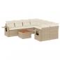 Preview: 9-tlg. Garten-Sofagarnitur mit Kissen Beige Poly Rattan