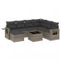 Preview: 8-tlg. Garten-Sofagarnitur mit Kissen Grau Poly Rattan