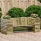 Preview: ARDEBO.de - Gartenbank mit Pflanzkübeln 167,5x60x65 cm Kiefernholz