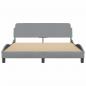 Preview: Bettgestell mit Kopfteil Hellgrau 160x200 cm Stoff