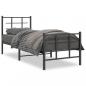 Preview: ARDEBO.de - Bettgestell mit Kopf- und Fußteil Metall Schwarz 80x200 cm