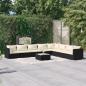 Preview: ARDEBO.de - 9-tlg. Garten-Lounge-Set mit Kissen Poly Rattan Schwarz