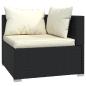 Preview: 9-tlg. Garten-Lounge-Set mit Kissen Schwarz Poly Rattan