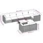 Preview: 9-tlg. Garten-Lounge-Set mit Kissen Schwarz Poly Rattan