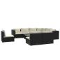 Preview: 10-tlg. Garten-Lounge-Set mit Kissen Poly Rattan Schwarz