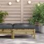Preview: Gartenhocker mit Kissen Kiefernholz Imprägniert