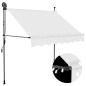Preview: ARDEBO.de - Einziehbare Markise Handbetrieben mit LED 100 cm Creme