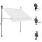 Preview: Einziehbare Markise Handbetrieben mit LED 100 cm Creme